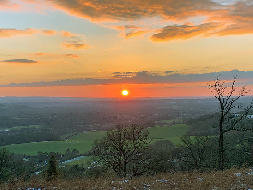 Sunset views from St Martha’s Hill