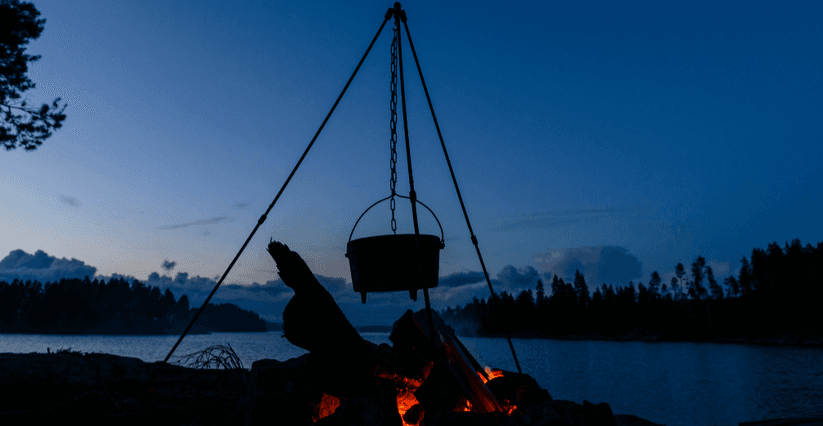 Camping and eating outdoors
