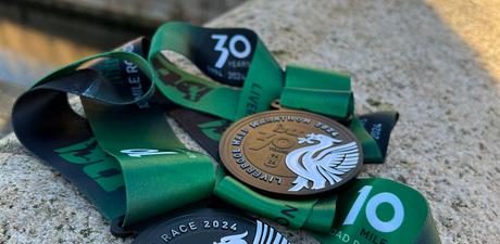 BTR Liverpool Half 10 Mile 2024 medals Pic by Erica Dillon BTR Liverpool RESIZED